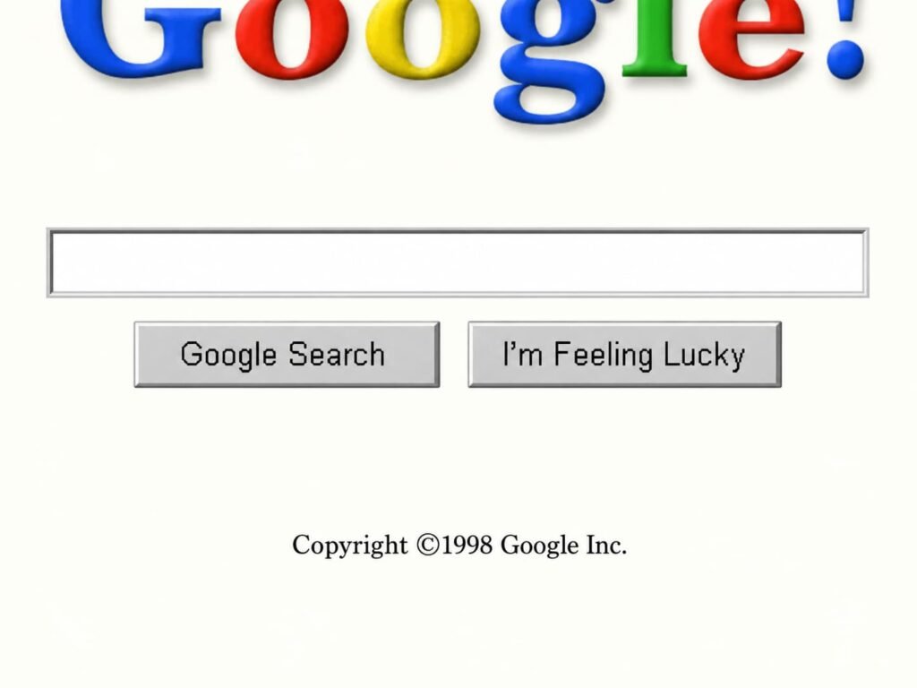 Google Search, I’m Feeling Lucky and 1998 copyright elements